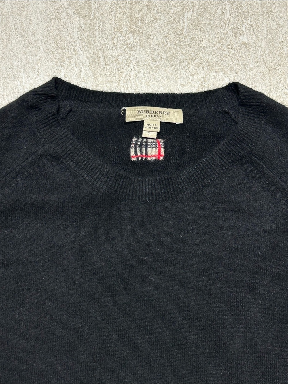 BURBERRY LONDON NOVA CHECK CASHMERE SWEATER SIZE LARGE